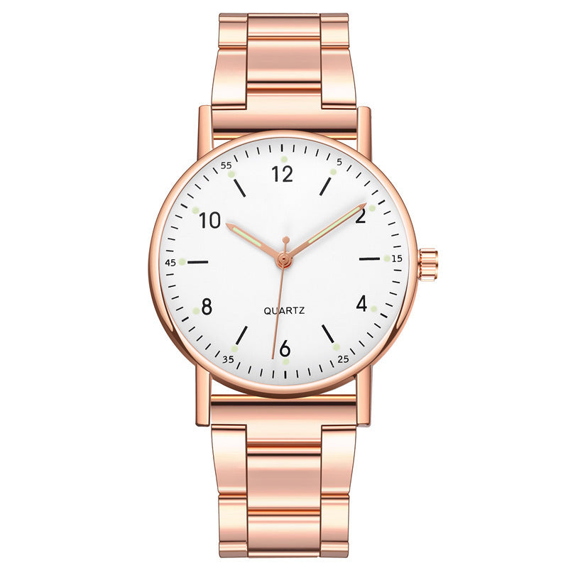 Reloj de cuarzo con correa de acero y luminoso de moda para hombre
