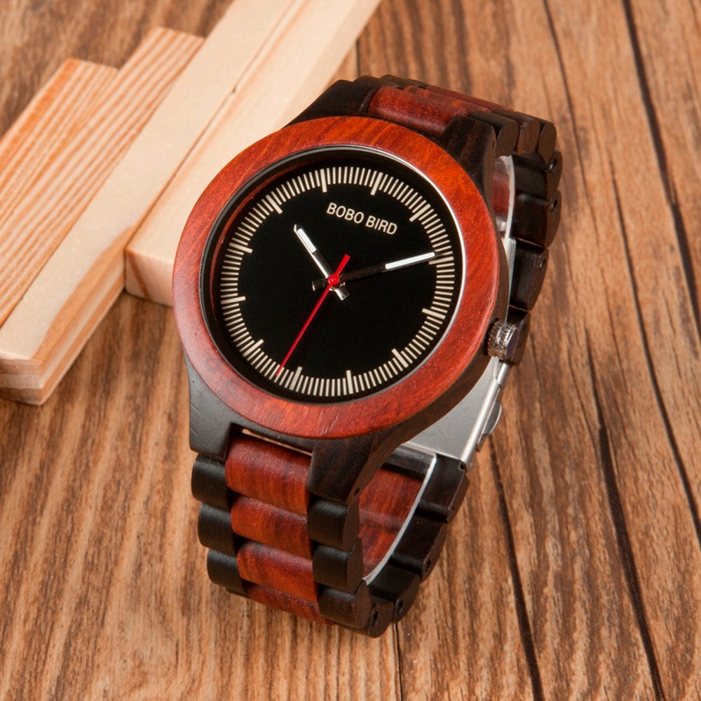 Reloj de madera para hombre joven literario BOBO BIRD