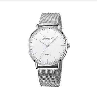 Relojes casuales de moda para mujer y hombre GINEBRA Reloj de pulsera clásico de acero inoxidable y cuarzo para mujer Relojes de pulsera