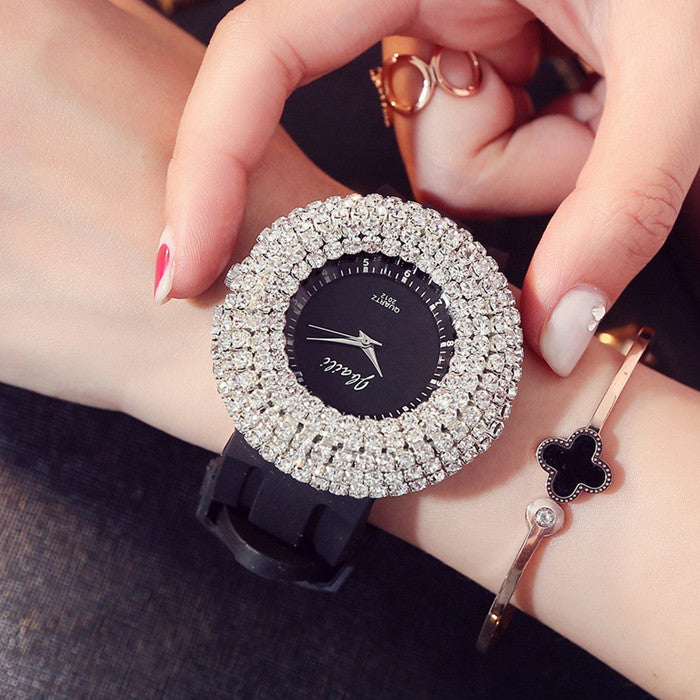 Nuevo reloj de silicona para mujer, estilo coreano, de alta gama, con diamantes y cielo estrellado