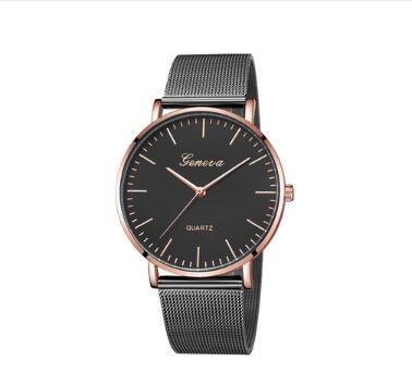 Relojes casuales de moda para mujer y hombre GINEBRA Reloj de pulsera clásico de acero inoxidable y cuarzo para mujer Relojes de pulsera