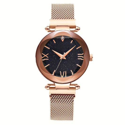 Reloj de estrella con correa de acero, reloj informal para mujer