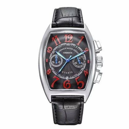 Watch Function Fashion Casual Men's Watch Barrel-shaped Quartz Watch