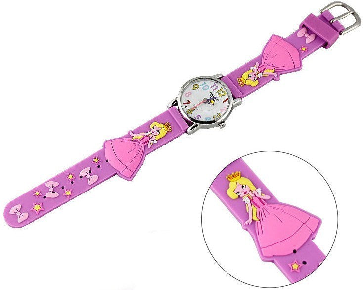 Reloj de silicona con dibujos animados para niños.