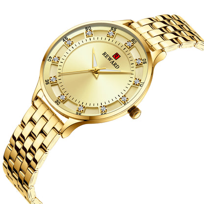 Ladies quartz watch with diamond band