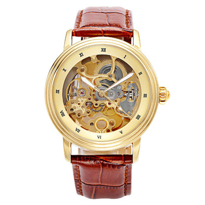 Women's Automatic Mechanical Skin With Transparent Hollowed Out Water Watch