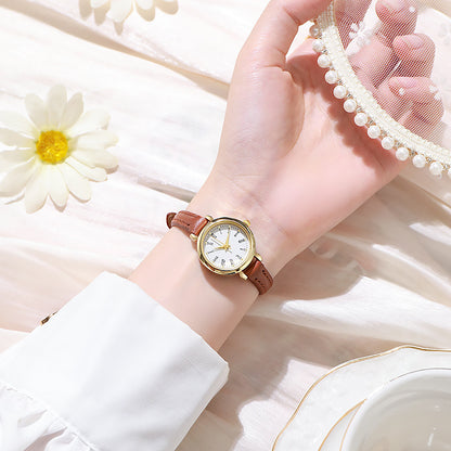 Pequeño, exquisito y de alta calidad, elegante reloj de cuarzo para estudiantes de mujer.