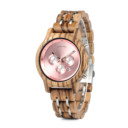 BOBO BIRD Reloj de madera GP016/17/18 Moda Tendencia Reloj de madera informal de negocios para hombres