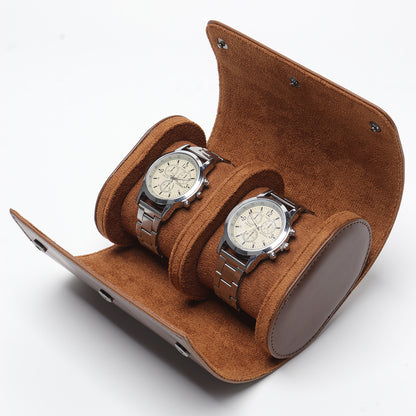 Pu Leather Two Watch Storage Box Travel Roll Type Watch Box Couple Watch Packaging Box