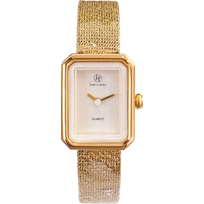 Square Dial Mesh With Delicate Quartz Watch Waterproof