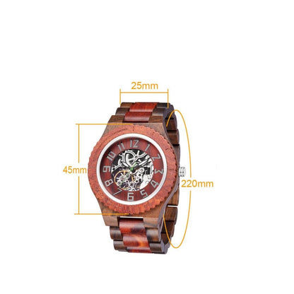 Wooden watch with logo engraved wooden box