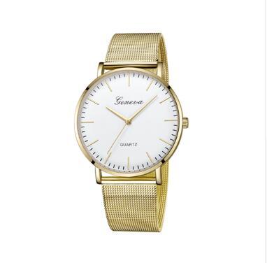 Relojes casuales de moda para mujer y hombre GINEBRA Reloj de pulsera clásico de acero inoxidable y cuarzo para mujer Relojes de pulsera