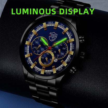 Reloj de cuarzo luminoso con calendario de negocios y moda para hombre