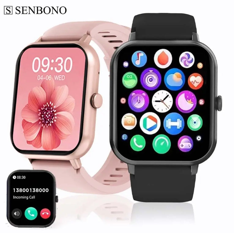 Reloj inteligente cuadrado ZL54CJ para mujer, con Bluetooth, llamadas, control del ritmo cardíaco, modo deportivo, rastreador de actividad física, reloj inteligente resistente al agua para hombres y mujeres, para iOS y Android 