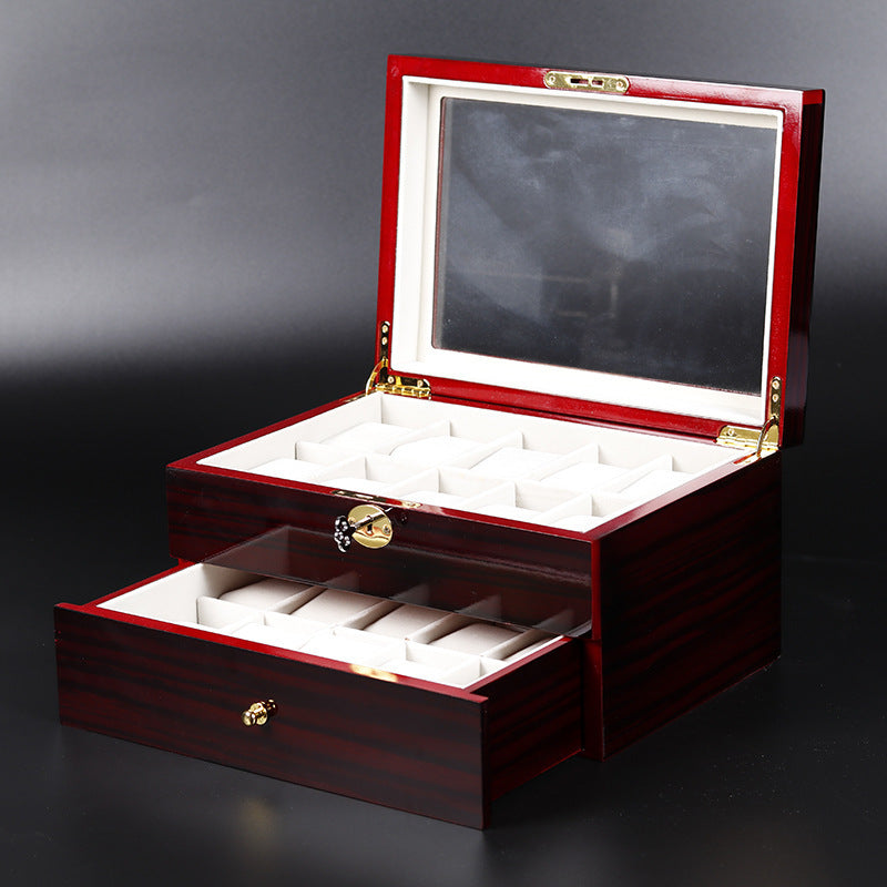 Hair Baking Lacquer Ebony Wood Grain Watch Jewelry Storage Display Box