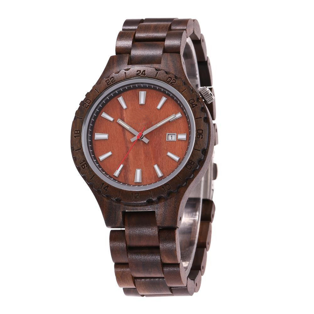 Reloj de madera vintage informal de moda