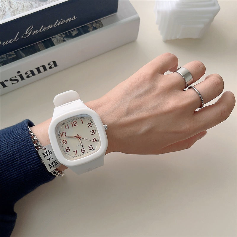 Reloj electrónico digital cuadrado sencillo de moda para parejas de estudiantes