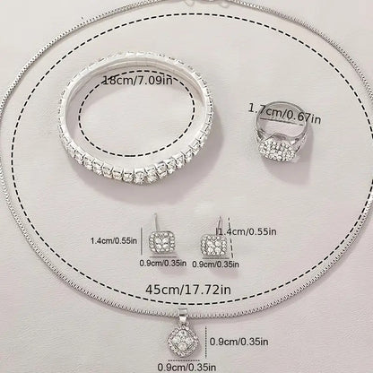 Conjunto de cinco piezas de reloj de cuarzo romano con diamantes de moda para mujer