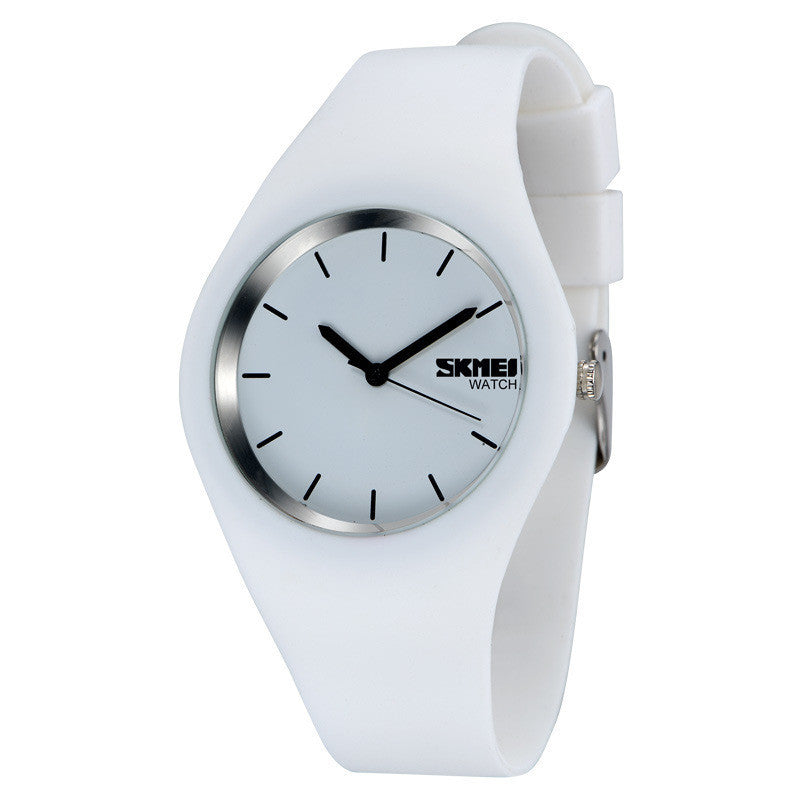 Reloj de pareja impermeable de color gelatina simple de moda