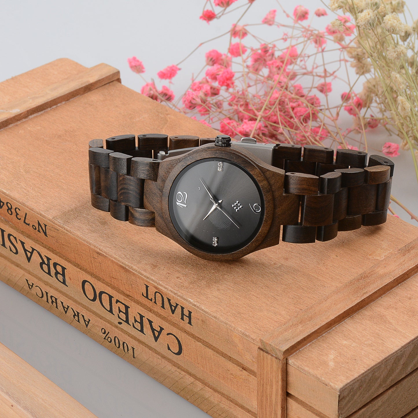 Reloj de movimiento de cuarzo de moda informal de madera