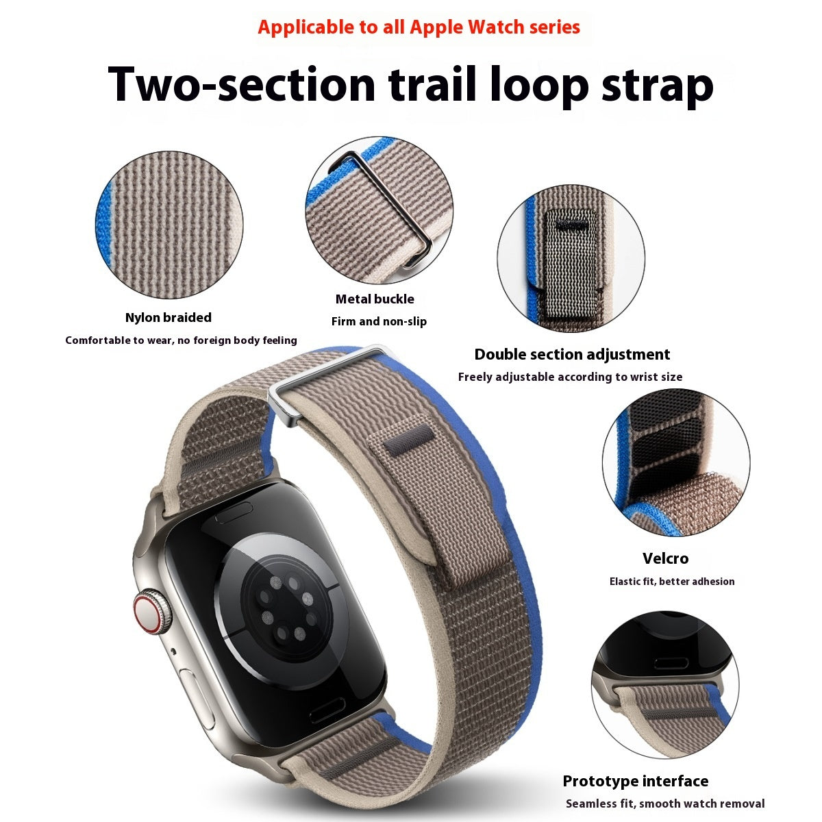 Suitable For Watch Band Wild Trail Loop Nylon Two-section Modified