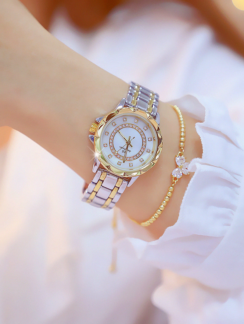 Reloj Linked completo con diamantes para mujer