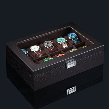 Vintage Wooden Hair 10 Digits Inner Soft Pillow Jewelry Watch Box