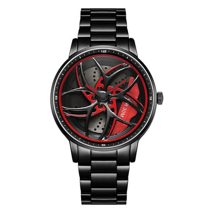 Reloj de cuarzo giratorio con cinturón serie Wheel para hombre