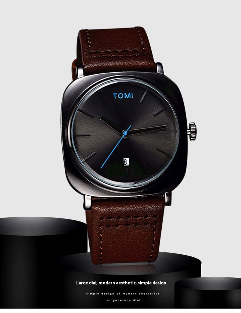 Square Calendar Business Men's Fashion Watch