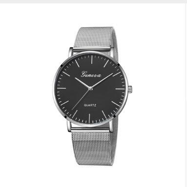 Relojes casuales de moda para mujer y hombre GINEBRA Reloj de pulsera clásico de acero inoxidable y cuarzo para mujer Relojes de pulsera