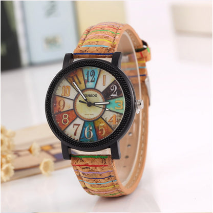 Reloj de pulsera de cuarzo para mujer, estilo vintage, informal, de cuero, regalo