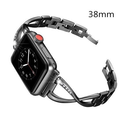 Apple対応、レディースウォッチバンド、ウォッチバンド38mm 42mmダイヤモンドステンレススチールブレスレット、Iwatchシリーズ3 2 1ブレスレット用