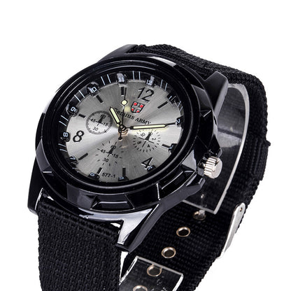 Reloj de pulsera de cuarzo con correa de nailon y esfera redonda para hombre, estilo militar, estilo deportivo, estilo militar, Gemius Army