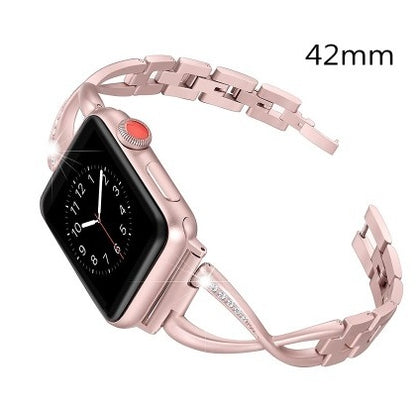 Apple対応、レディースウォッチバンド、ウォッチバンド38mm 42mmダイヤモンドステンレススチールブレスレット、Iwatchシリーズ3 2 1ブレスレット用