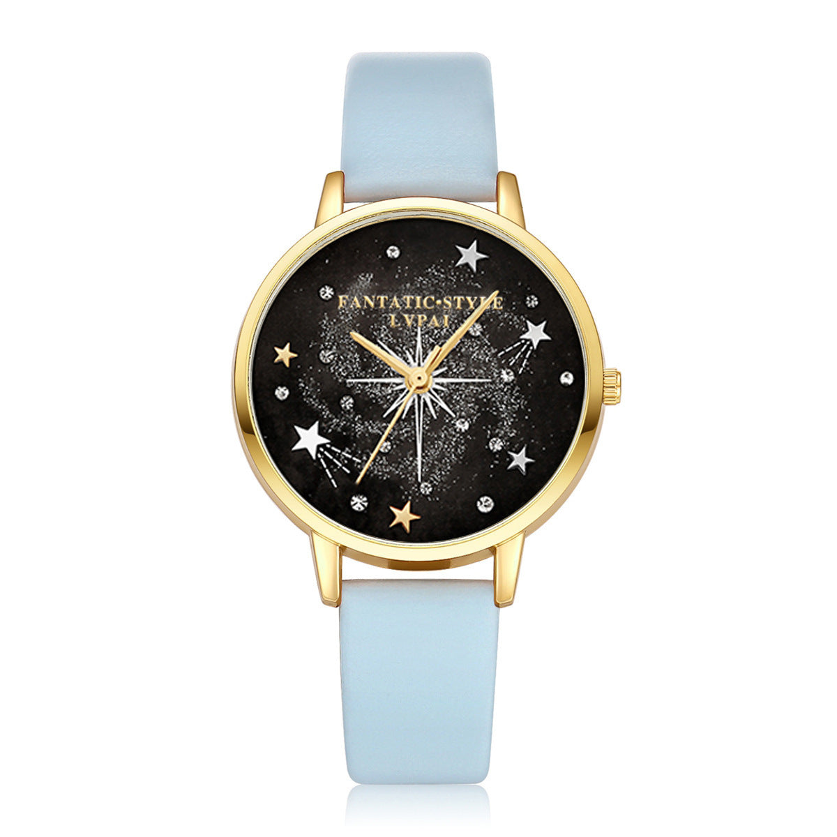 Conjunto combinado de pulsera y reloj para mujer con diseño de cielo estrellado