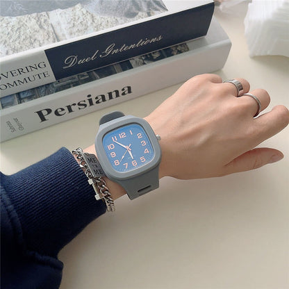 Reloj electrónico digital cuadrado sencillo de moda para parejas de estudiantes