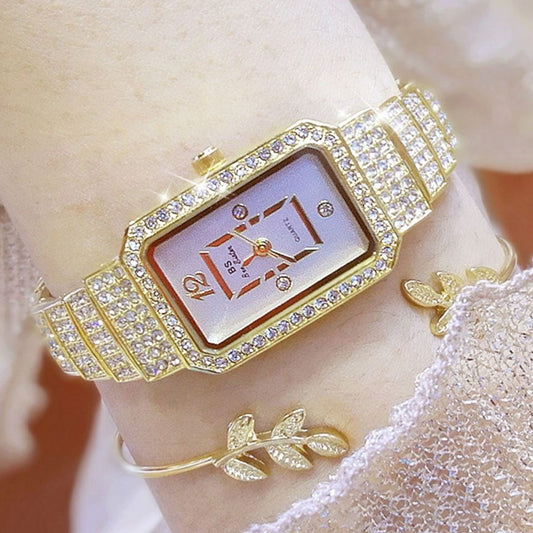 Reloj de cuarzo para mujer con diamantes completos