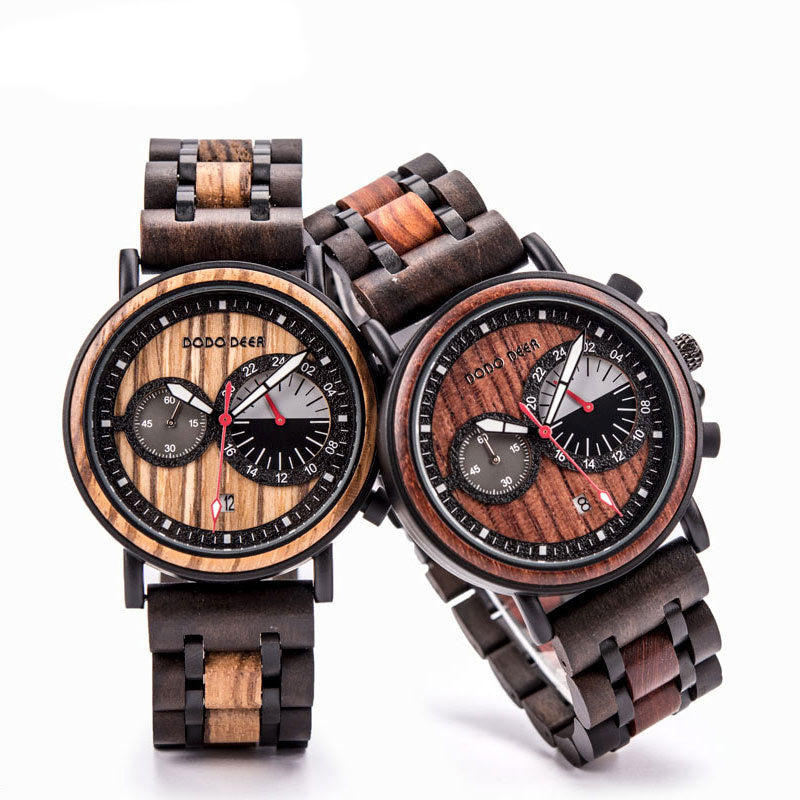 Reloj láser de madera para hombre.