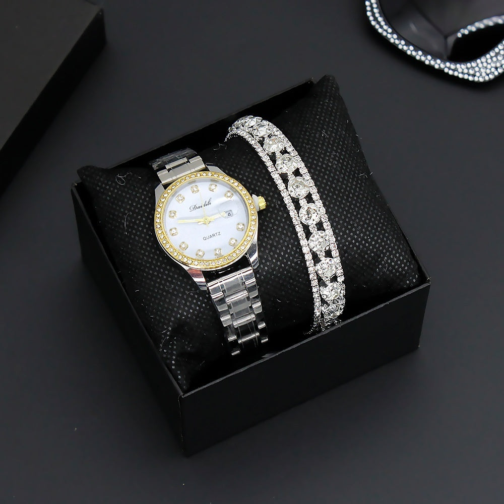 Women's Watch Affordable Luxury Fashion Diamond Foreign Trade Women's Watch Bracelet Student Watch Gift Suit