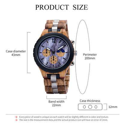 Reloj de madera de cuarzo para negocios de ocio