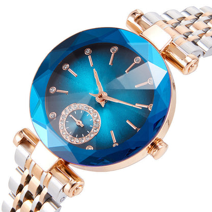 Women's Fashion Cut Two Hands Waterproof Quartz Watch