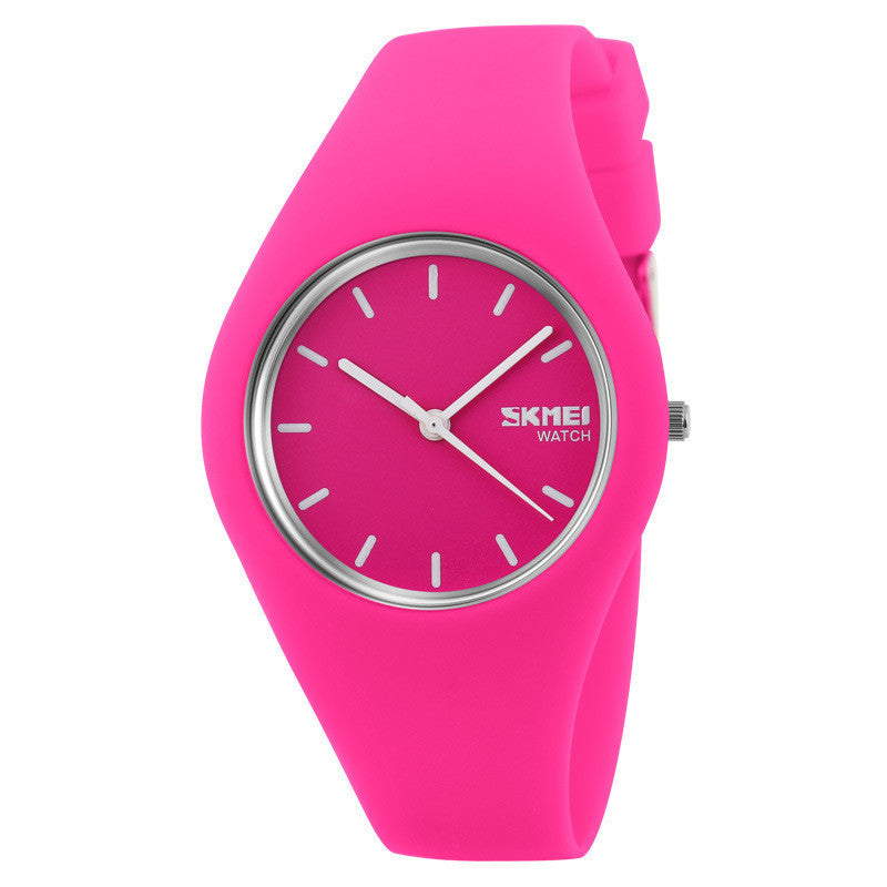 Reloj de pareja impermeable de color gelatina simple de moda