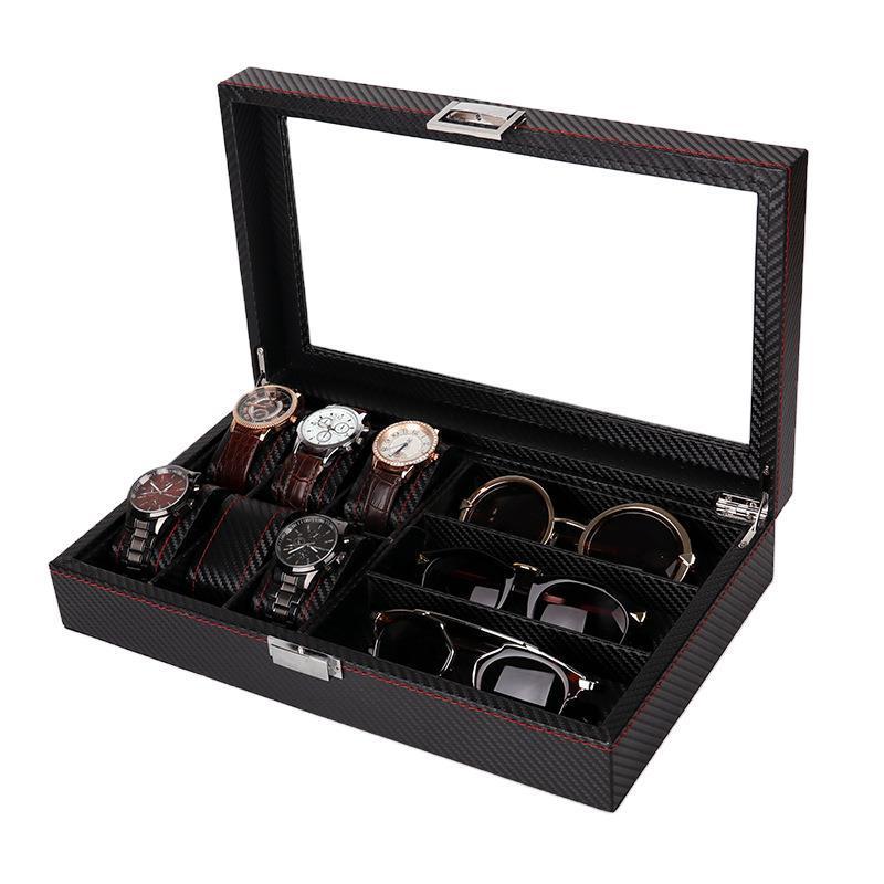 Carbon Fiber Watch Glasses Storage Packaging Box