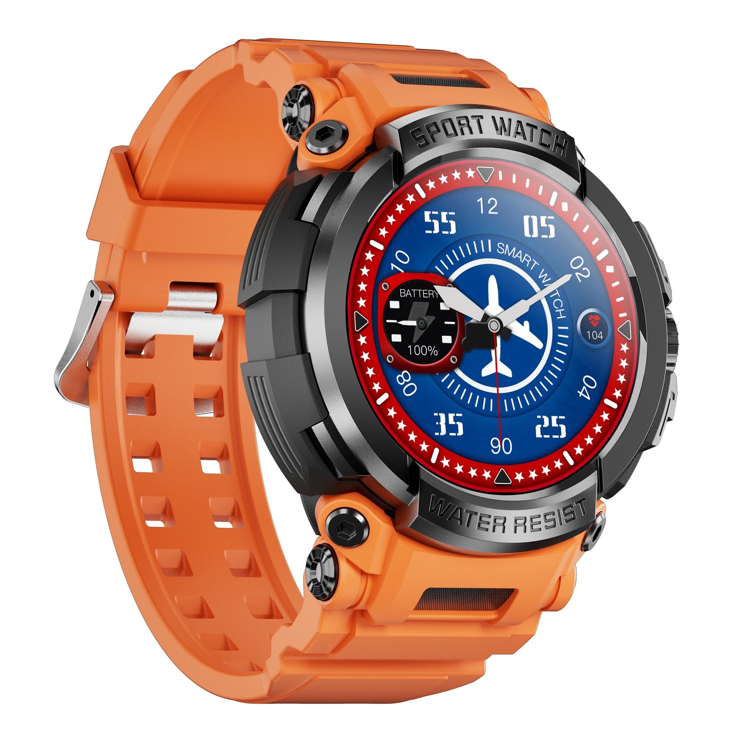 T90 IP68 Reloj Inteligente A Prueba De Agua Rastreador De Ejercicios Llamada Bluetooth Reloj Deportivo Monitor De Ritmo Cardíaco / Sueño - Naranja