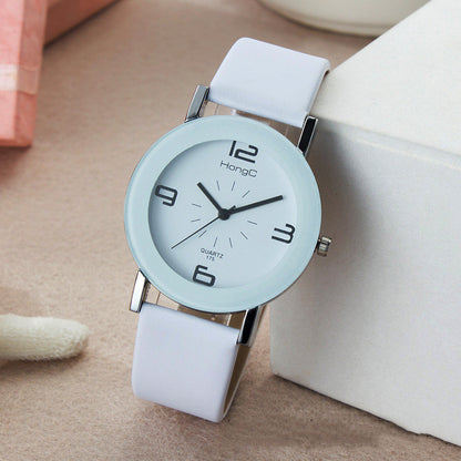 175shopee Reloj de cuarzo para parejas, sencillo, blanco