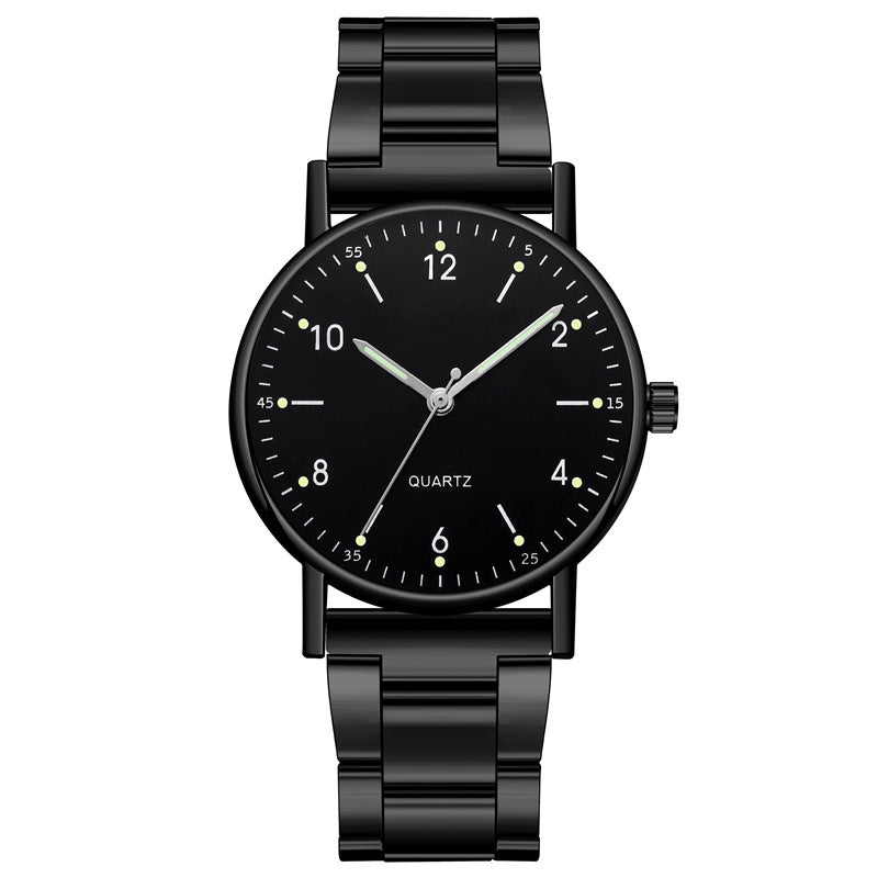 Reloj de cuarzo con correa de acero y luminoso de moda para hombre