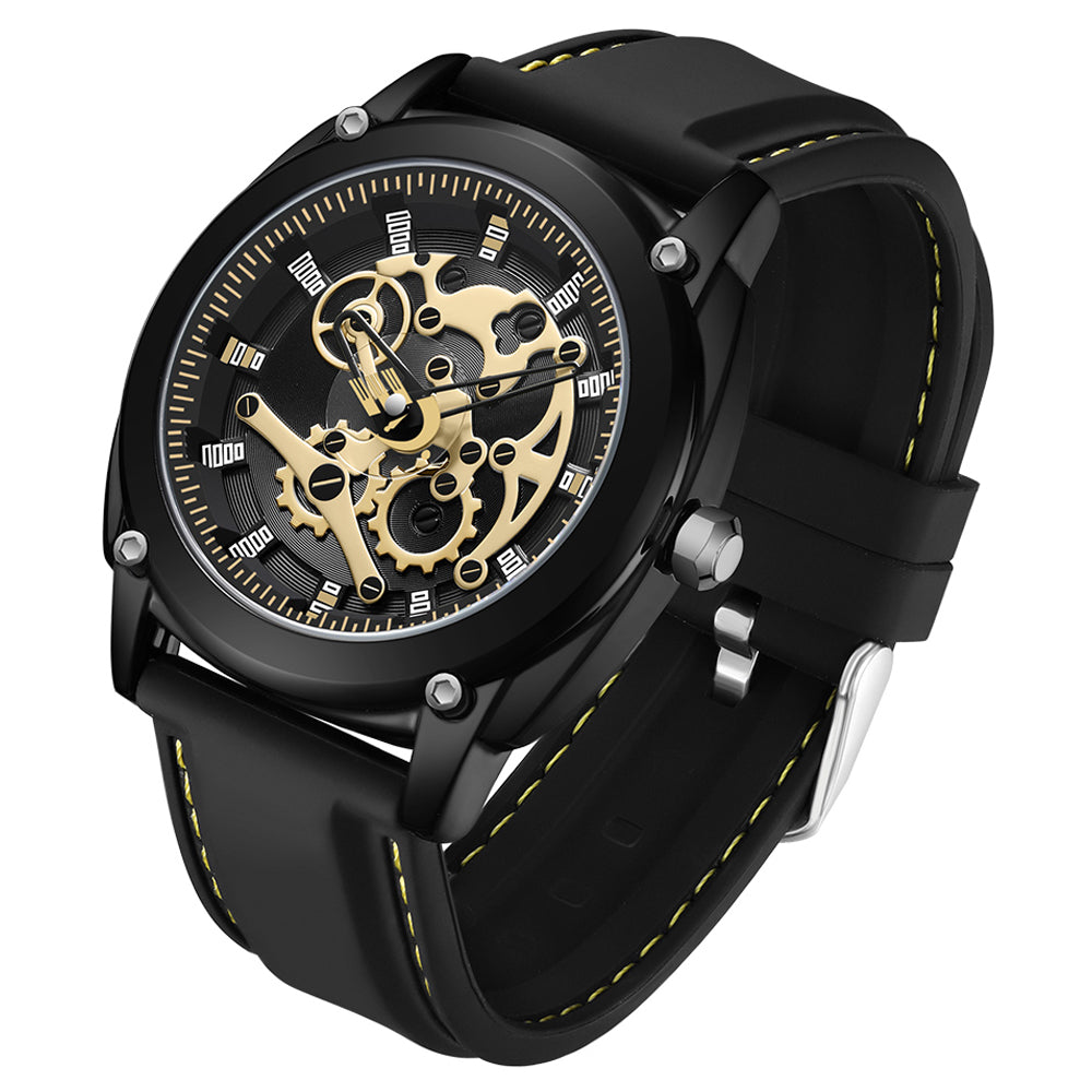 SANDA 3235 Fashion Sports Electronic Watch Zinc Alloy 50m Water Resistance Watch - Black / Gold