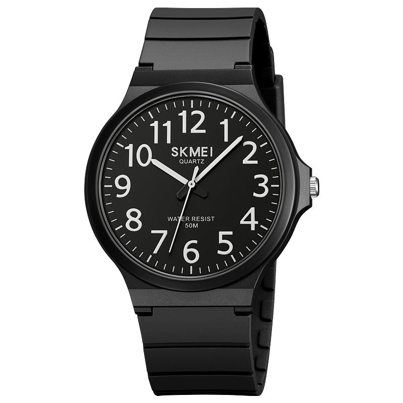 SKMEI 2108 Minimalism Quartz Watch 50m Waterproof Fashion Wrist Watch - Black / White / Black