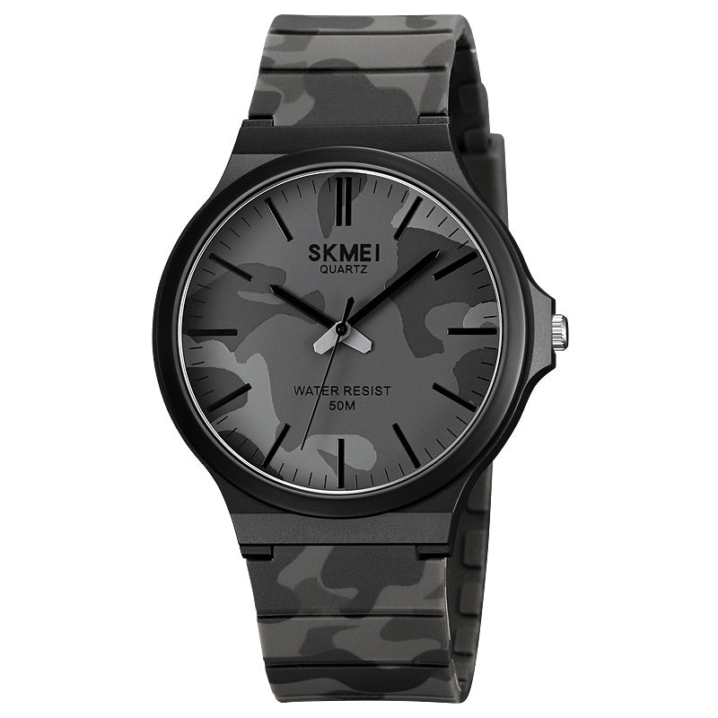 SKMEI 2108 Minimalism Quartz Watch 50m Waterproof Fashion Wrist Watch - Black / White / Black