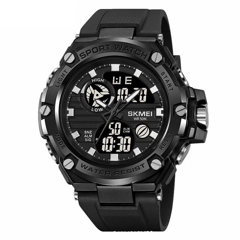 SKMEI 2119 Business Casual Outdoor Sport Watch TPU Strap Multifunction Electronic Watch - Black